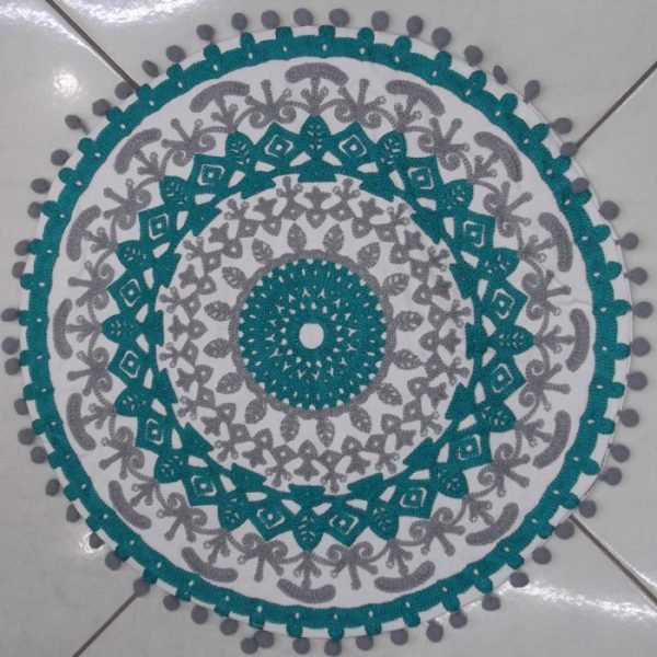 Coussin rond broderie 9