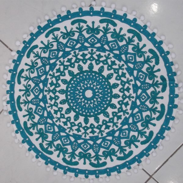 Coussin rond broderie 10