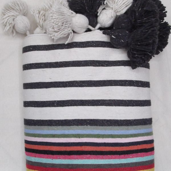 Couverture Pompom Rayé 22